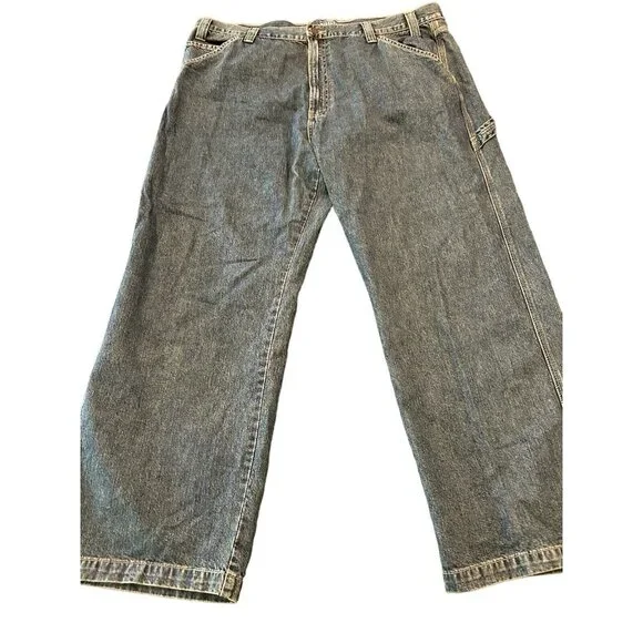 Levi Strauss Signature Workwear Carpenter Blue Jeans Sz 42x30 Vintage - Picture 2 of 12